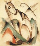 Franz Marc Seated Mythical Animal (mk34) oil on canvas